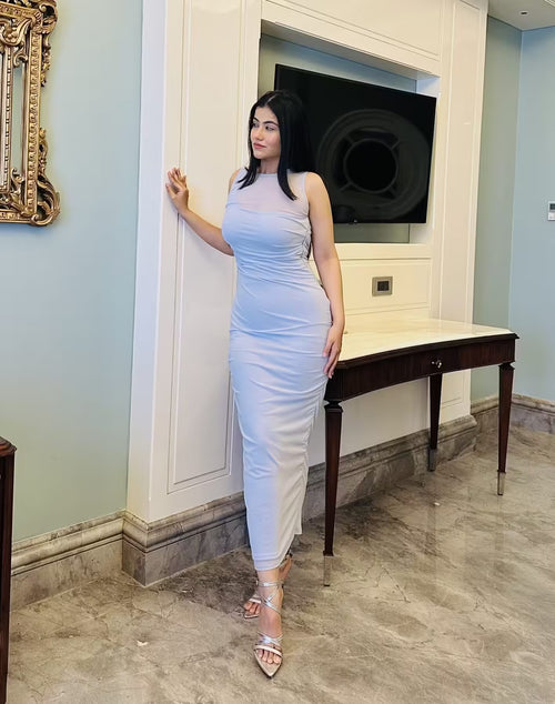 rooshy blue mesh dress