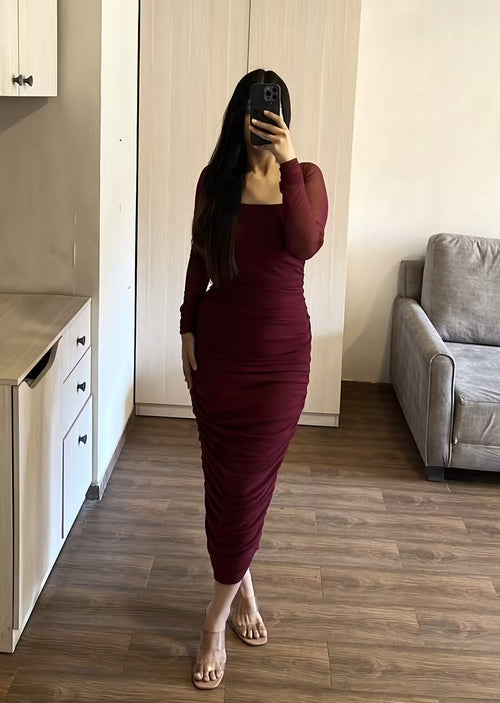 rooshy maroon dress