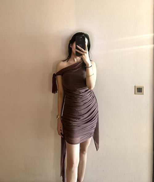 rooshy brownball dress
