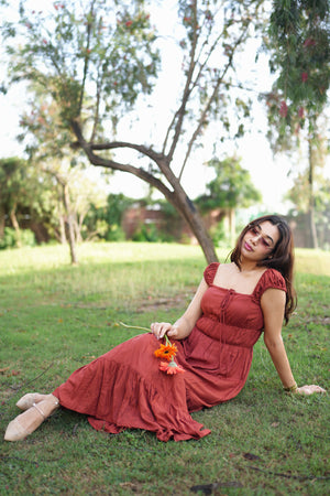 Rooshy flowy plus size pleated maxi dress