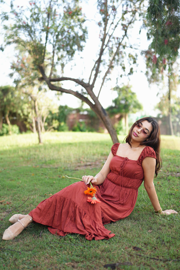 Rooshy flowy plus size pleated maxi dress