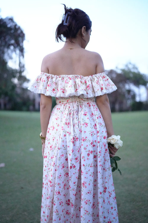 Rooshy ruffle sleeves corset summer frock dress