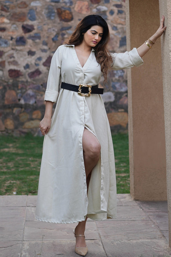 Rooshy A line button down sleeves fold dress under 1500 inr