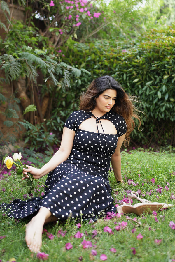 Rooshy women black A line dress
