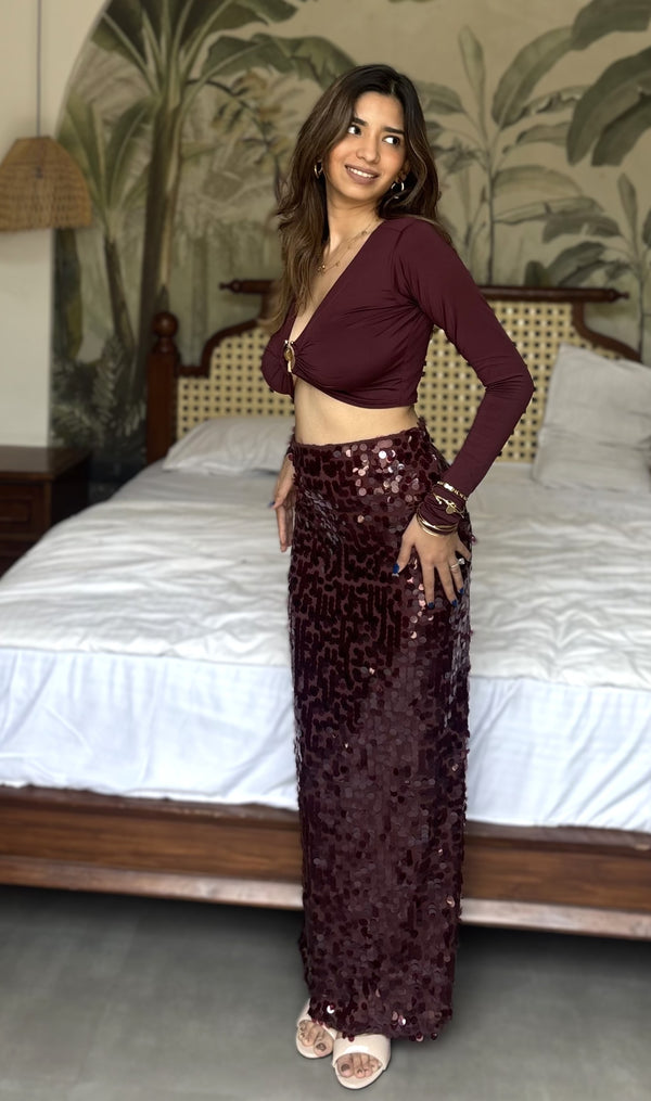 Vino Kiss Sequin Skirt