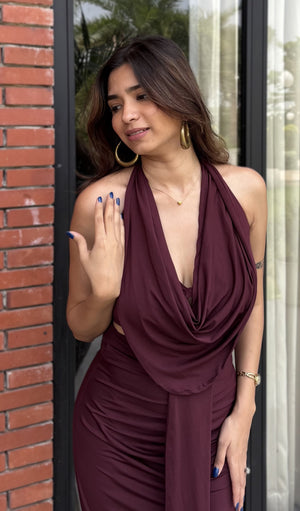 Tipsy Cowl Neck Top