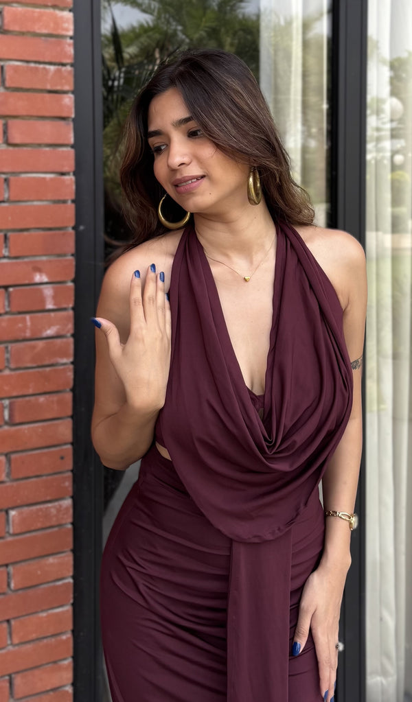 Tipsy Cowl Neck Top
