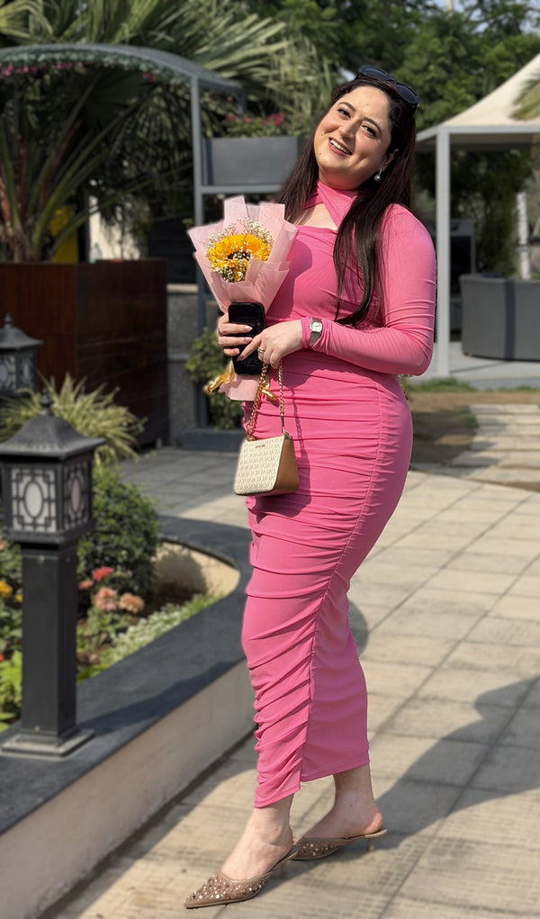 Pink Reverie Ruched Dress