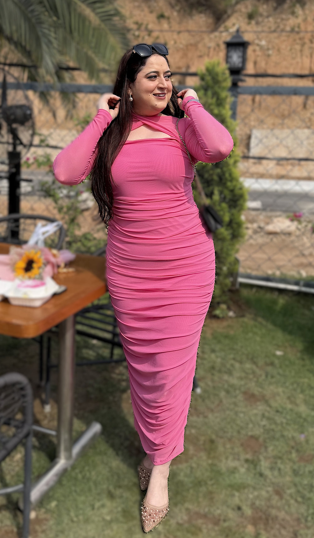 Pink Reverie Ruched Dress