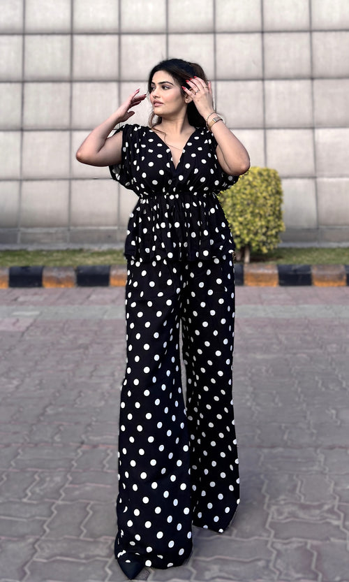 Rooshy black and white high waist wide leg fit pants or women