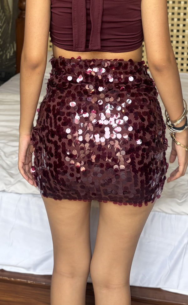 Vino Mini Sequin Skirt