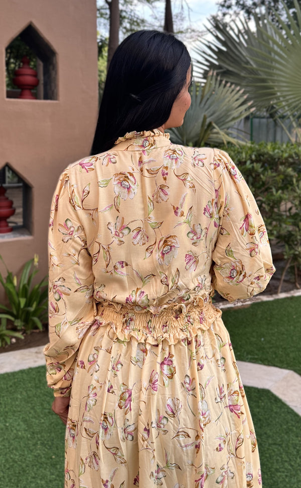 rooshy yellow A-line dress