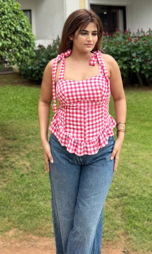 rooshy Checkmate Corset Top