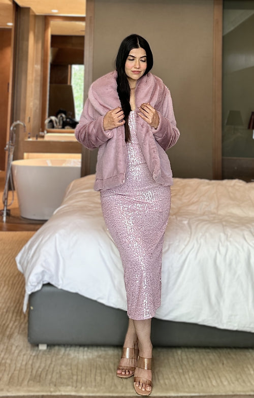 rooshy sugar plum fullsleeves fur jacket