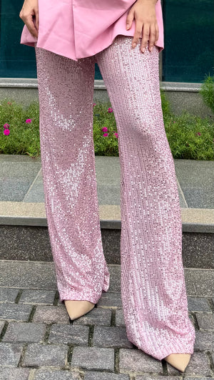 rooshy pink highwaist sequin pants
