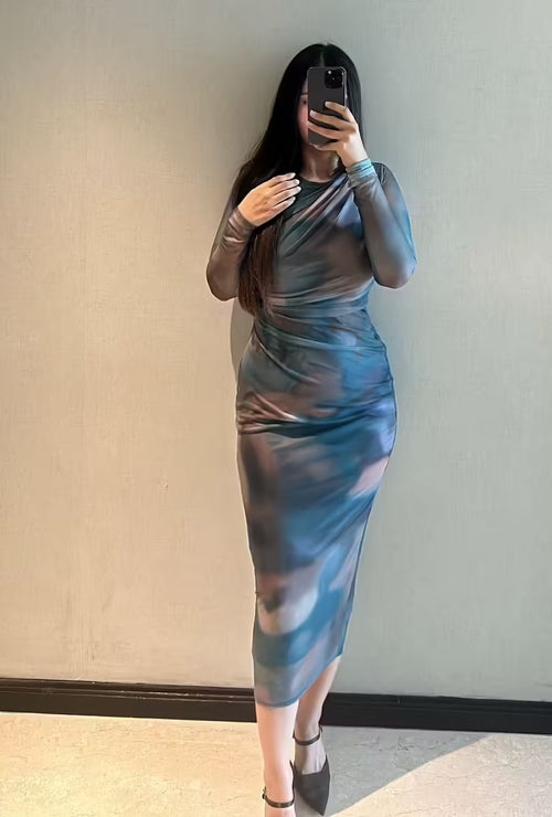 rooshy crystal marble dress