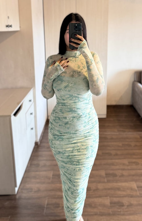 rooshy green emerald dress