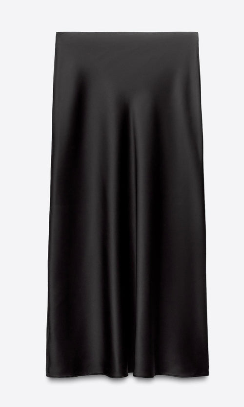 Rooshy satin flared skirt