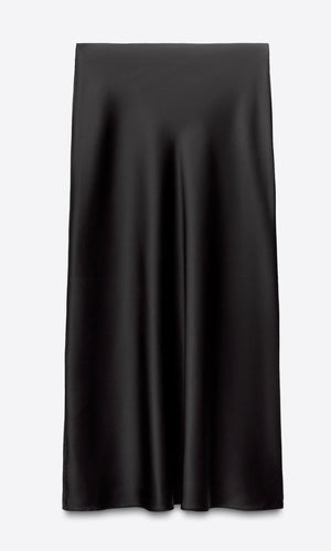 Rooshy satin flared skirt