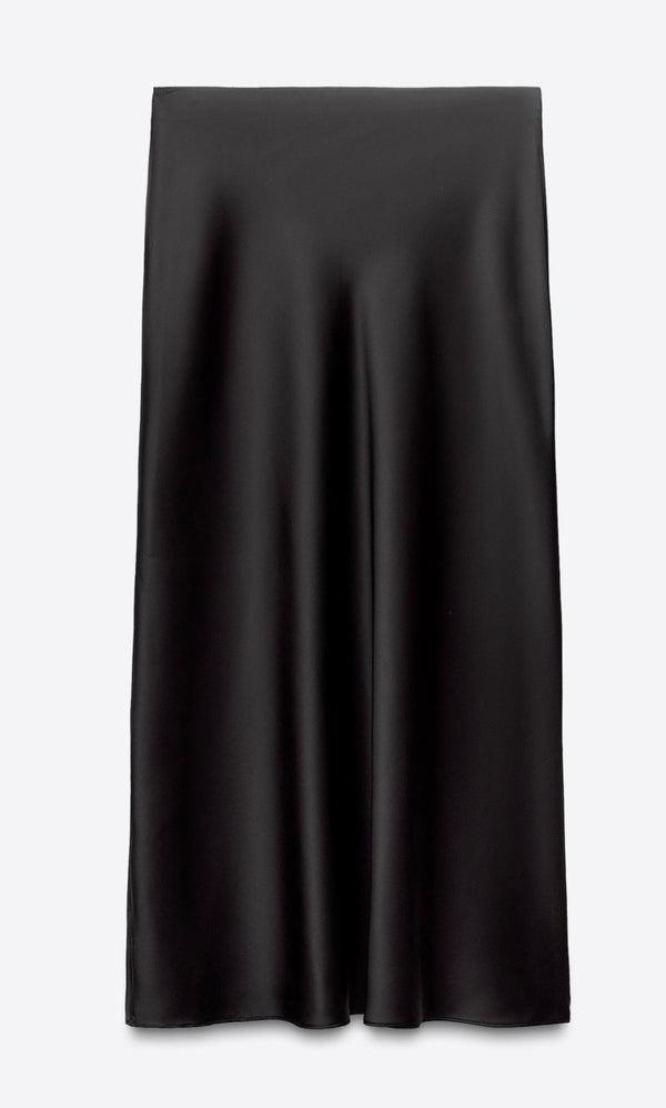 Rooshy satin flared skirt