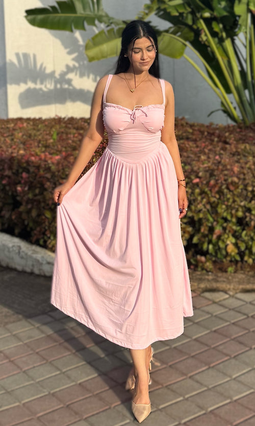 Rooshy soft pink corset dress