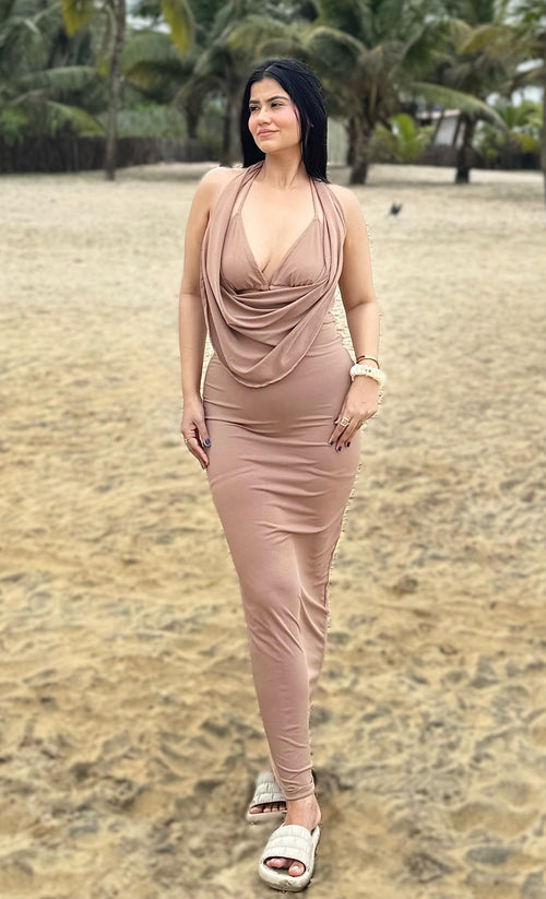 rooshy brown dress bikni set