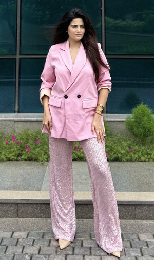 rooshy pink shook sequin pants
