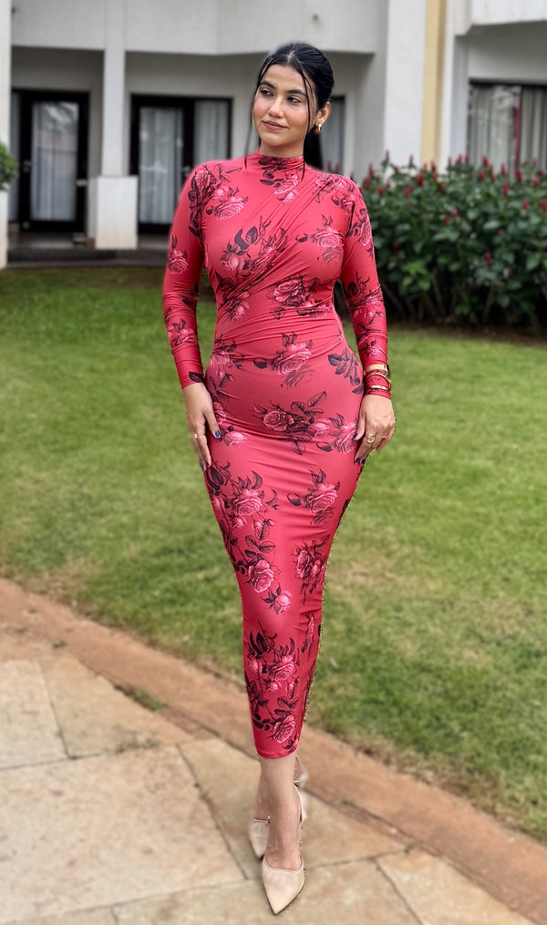 rooshy nylon bodycon dress