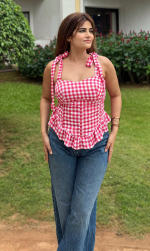 rooshy tie up corset top