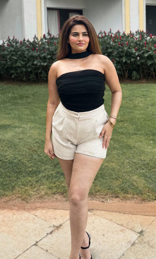rooshy black tube scarf top 