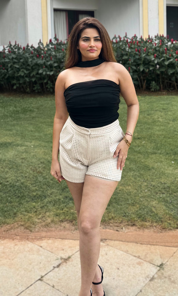 rooshy black tube scarf top 