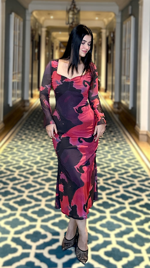 rooshy mysterious love flared dress
