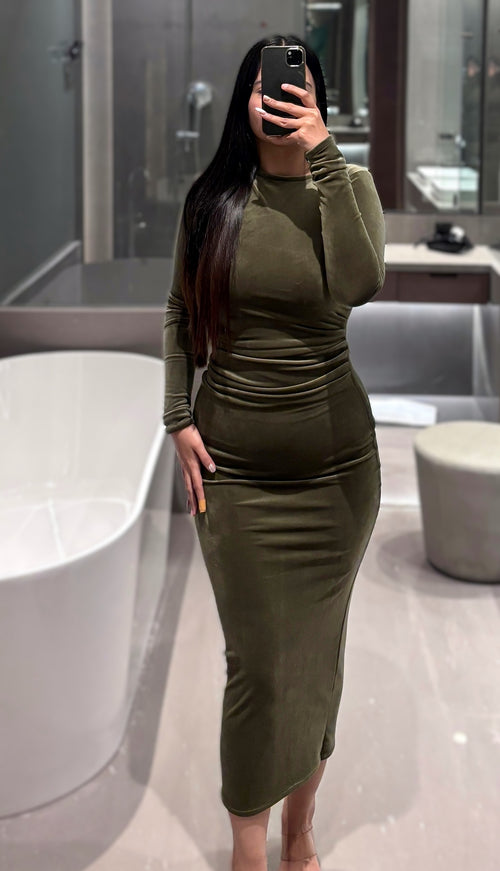 rooshy olive dress