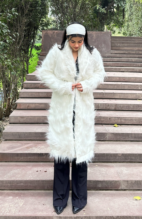 rooshy frosted ice fur jacket