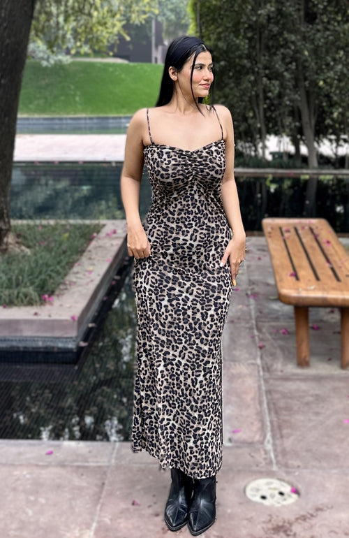 rooshy animal print sleeveless dress