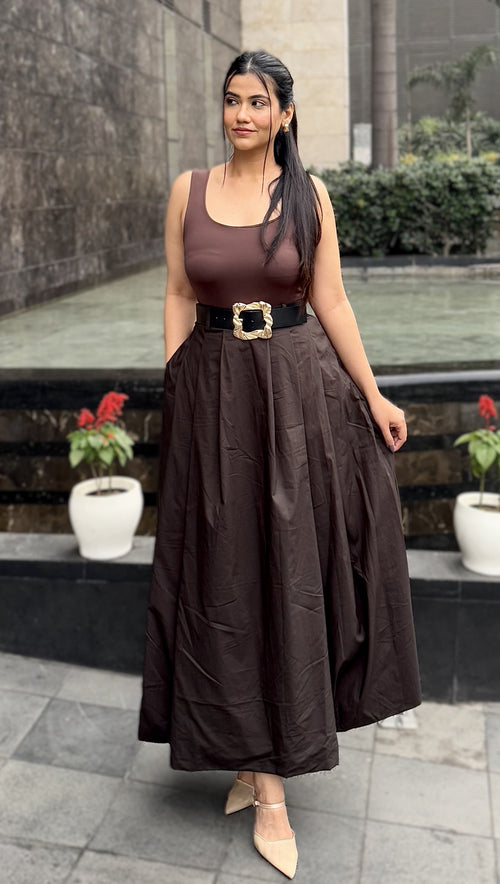 Rooshy cotton high waist long skirt