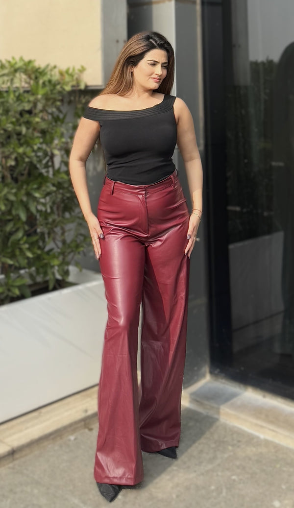 Rooshy high waist leather pants