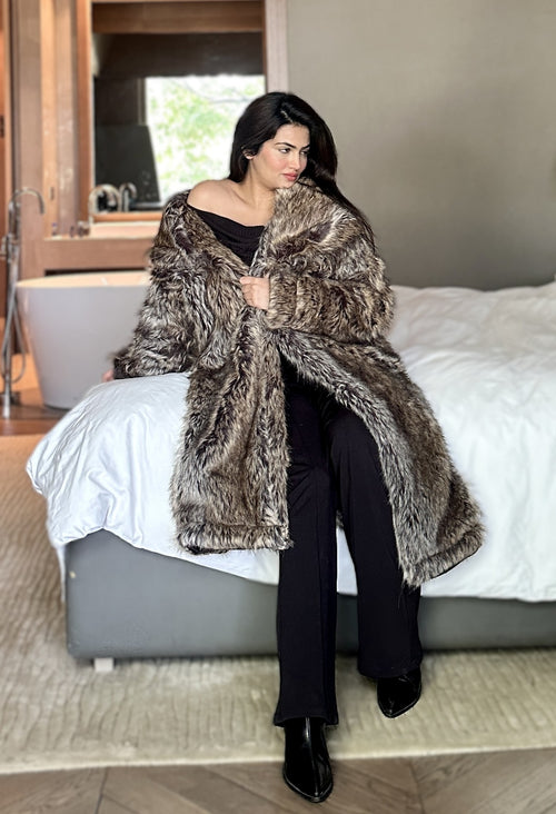 rooshy wild luxe long fur jacket