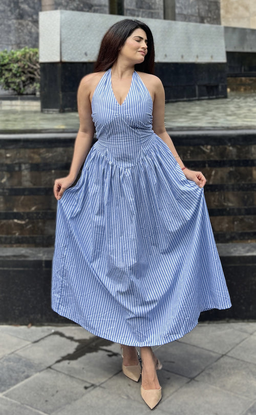 rooshy stripes frock dress