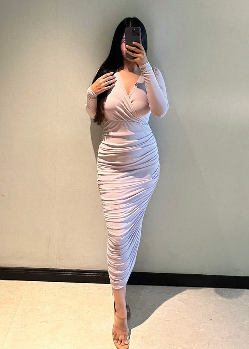 rooshy lilac full sleeves dress