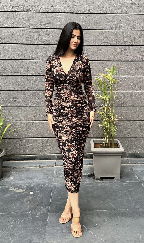 rooshy midnight ruched floral
