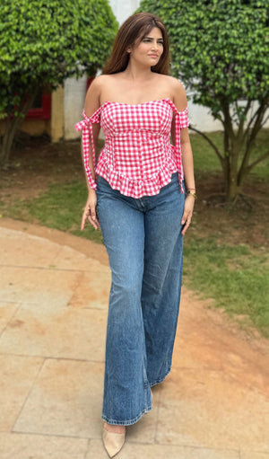 rooshy red corset top