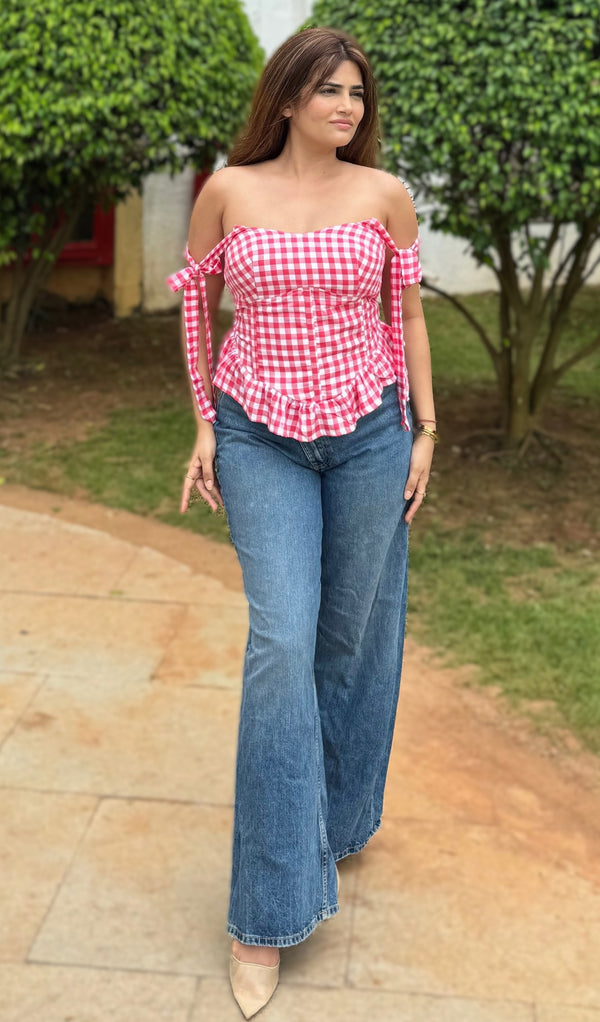 rooshy red corset top