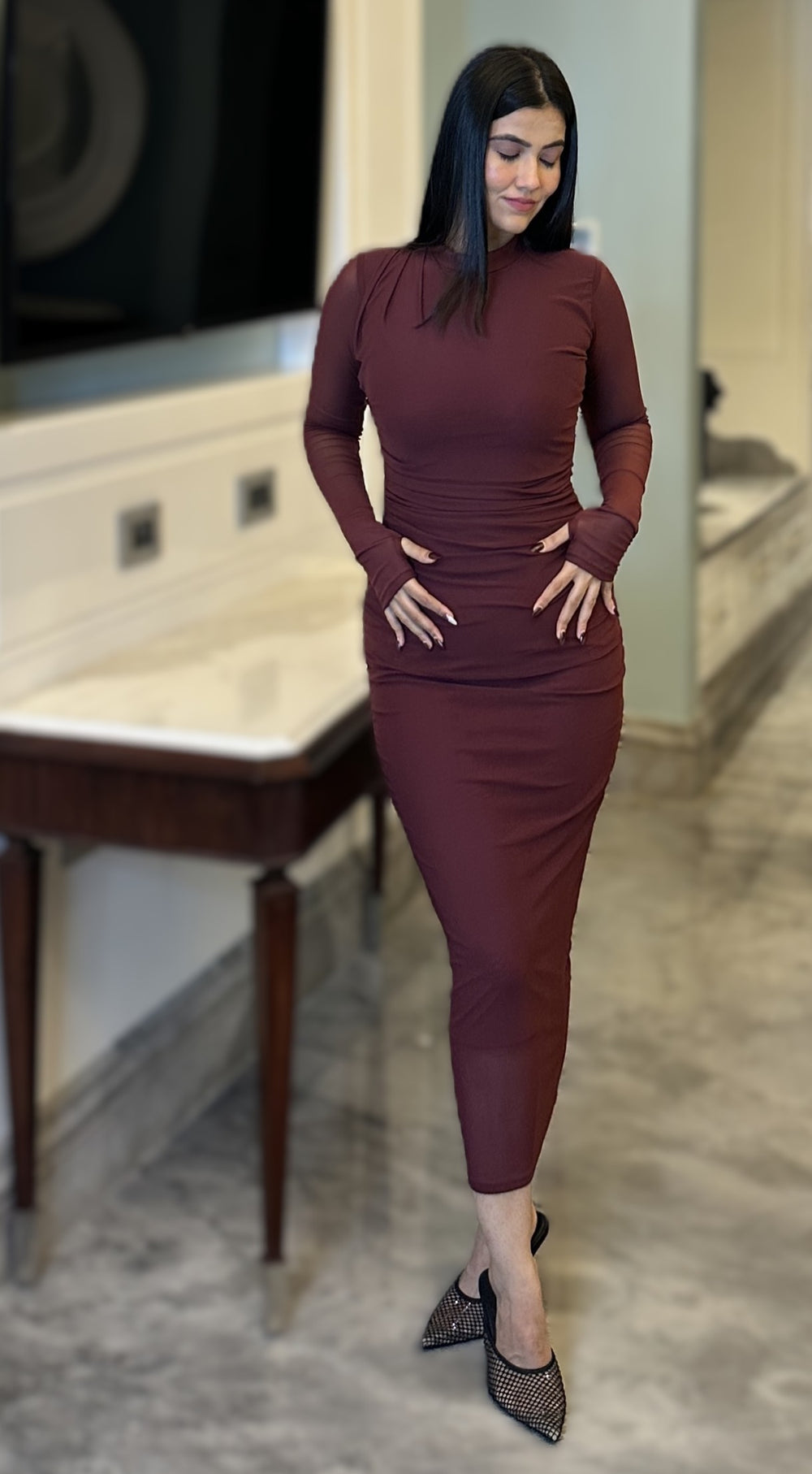 rooshy sierra fullsleeves mesh dress