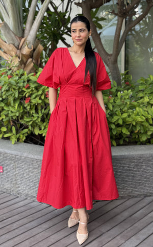 rooshy red pocket dress