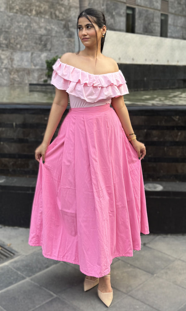 Rooshy pink pocket skirt