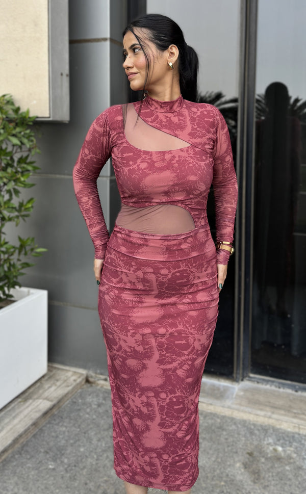 Coral Crush Bodycon Dress