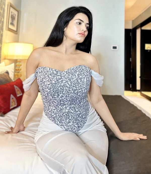 rooshy floral corset top