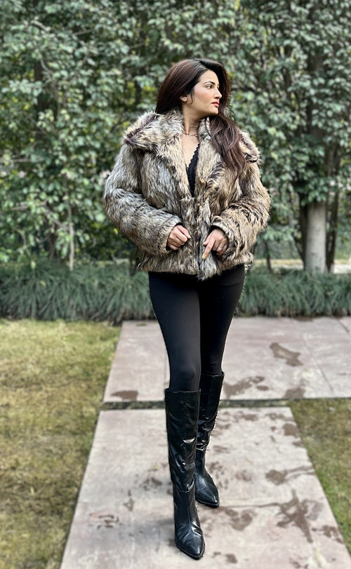 rooshy long fur coat