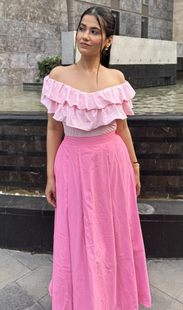 Rooshy pink frill sleeves top